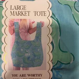 Simply Southern Blue and Green Large Market Tote